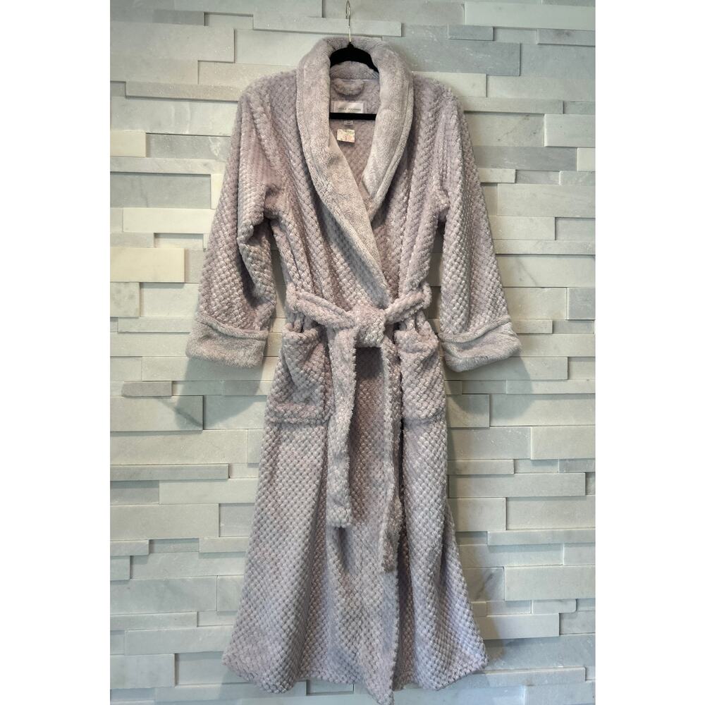 CAROLE HOCHMAN NWT Super Soft Tie Waist  Wrap Front Plush Lavendar/Lilac Robe M